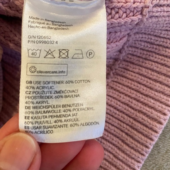H&M Pink Ribbed Chunky Cardigan size Small - Picture 7 of 8